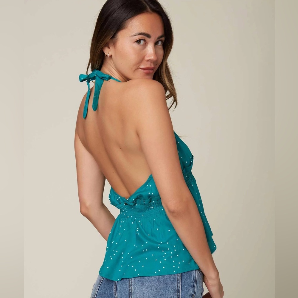💜O’NEILL POLKA DOTS HALTER TOP💜